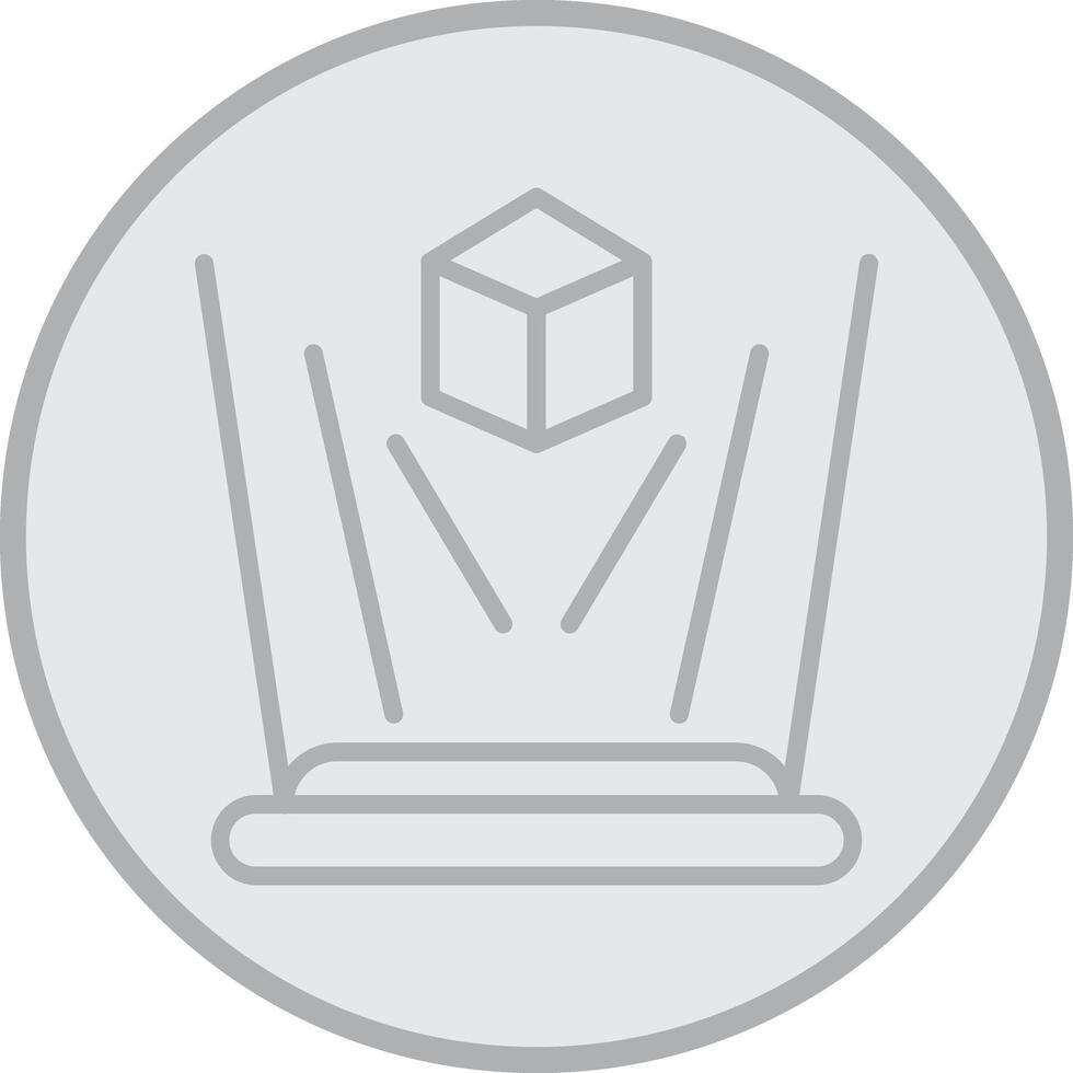 Hologram Grey Line Circle Icon vector