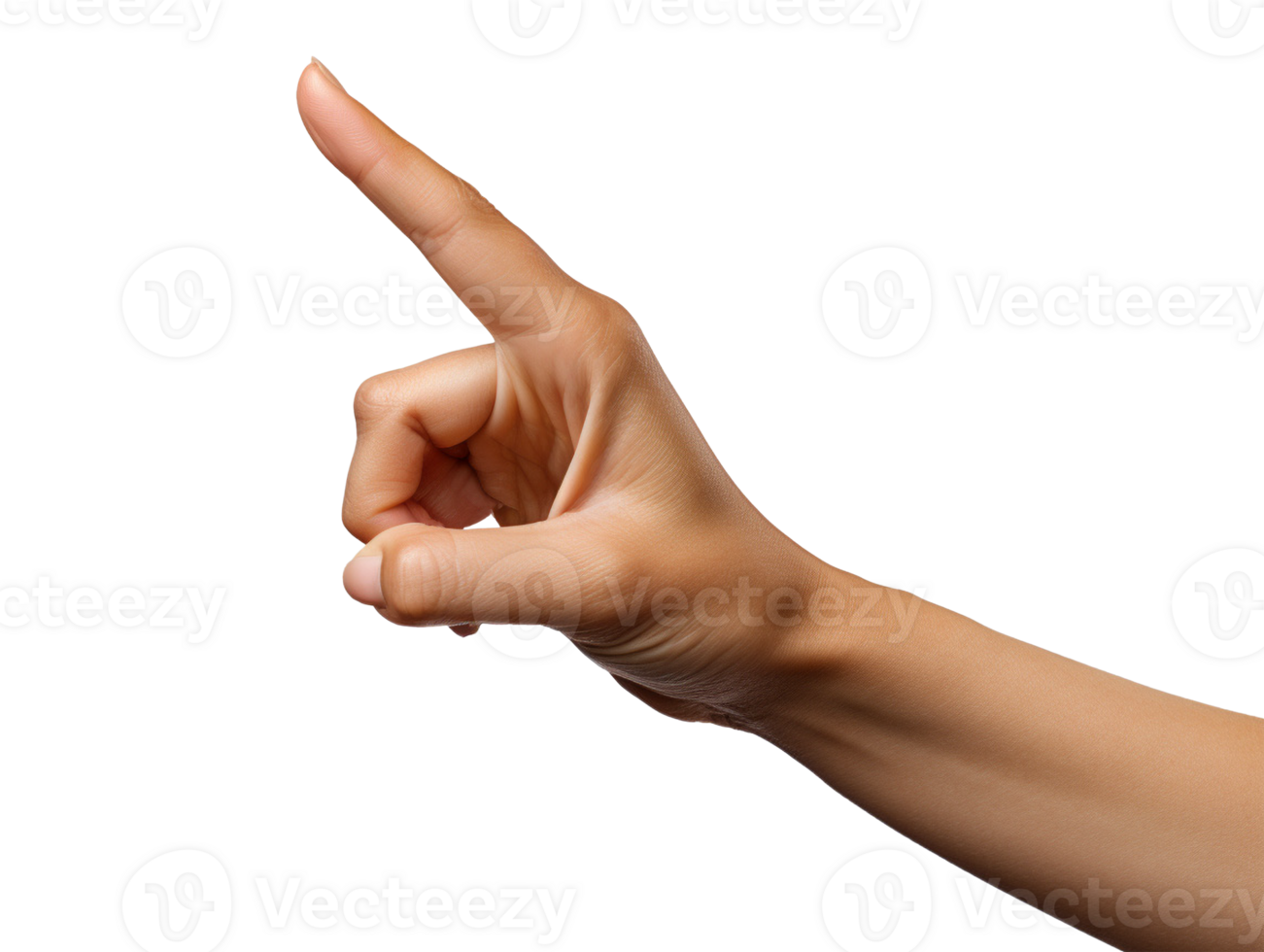 Hand of a woman with raised index finger png
