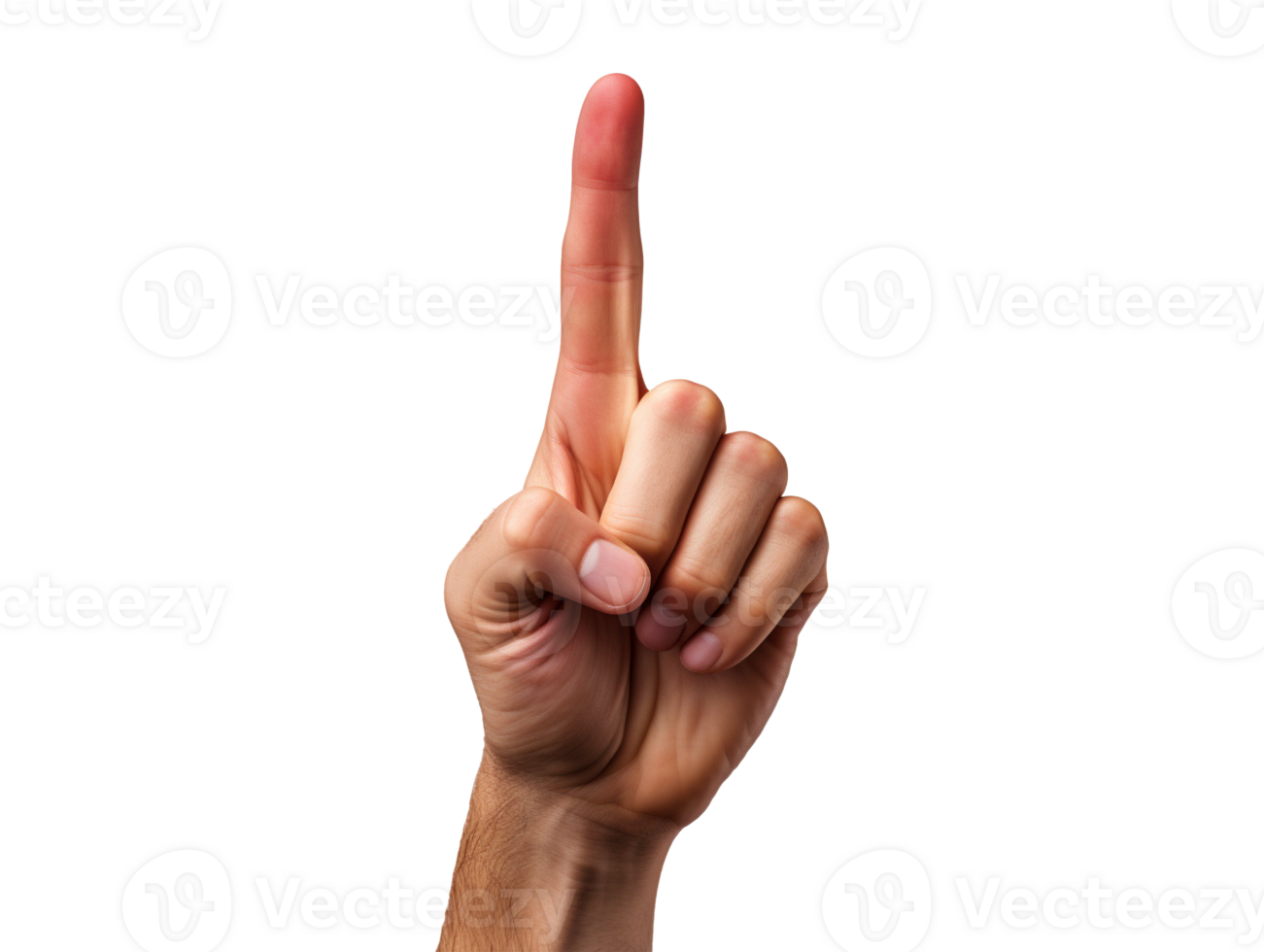 Hand of a man with raised index finger png