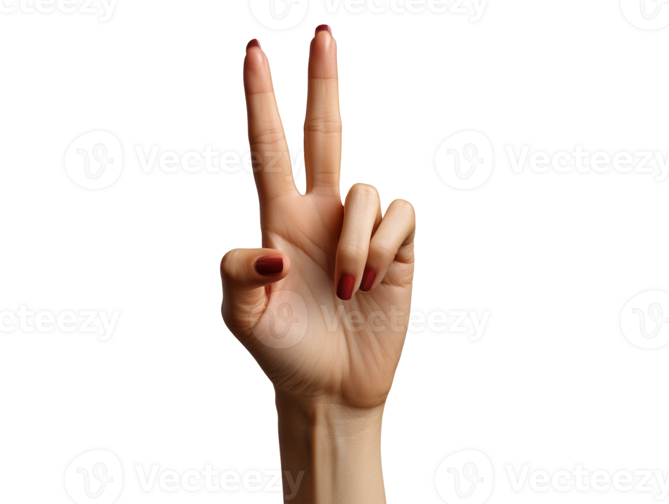 Woman's hand making a peace sign png