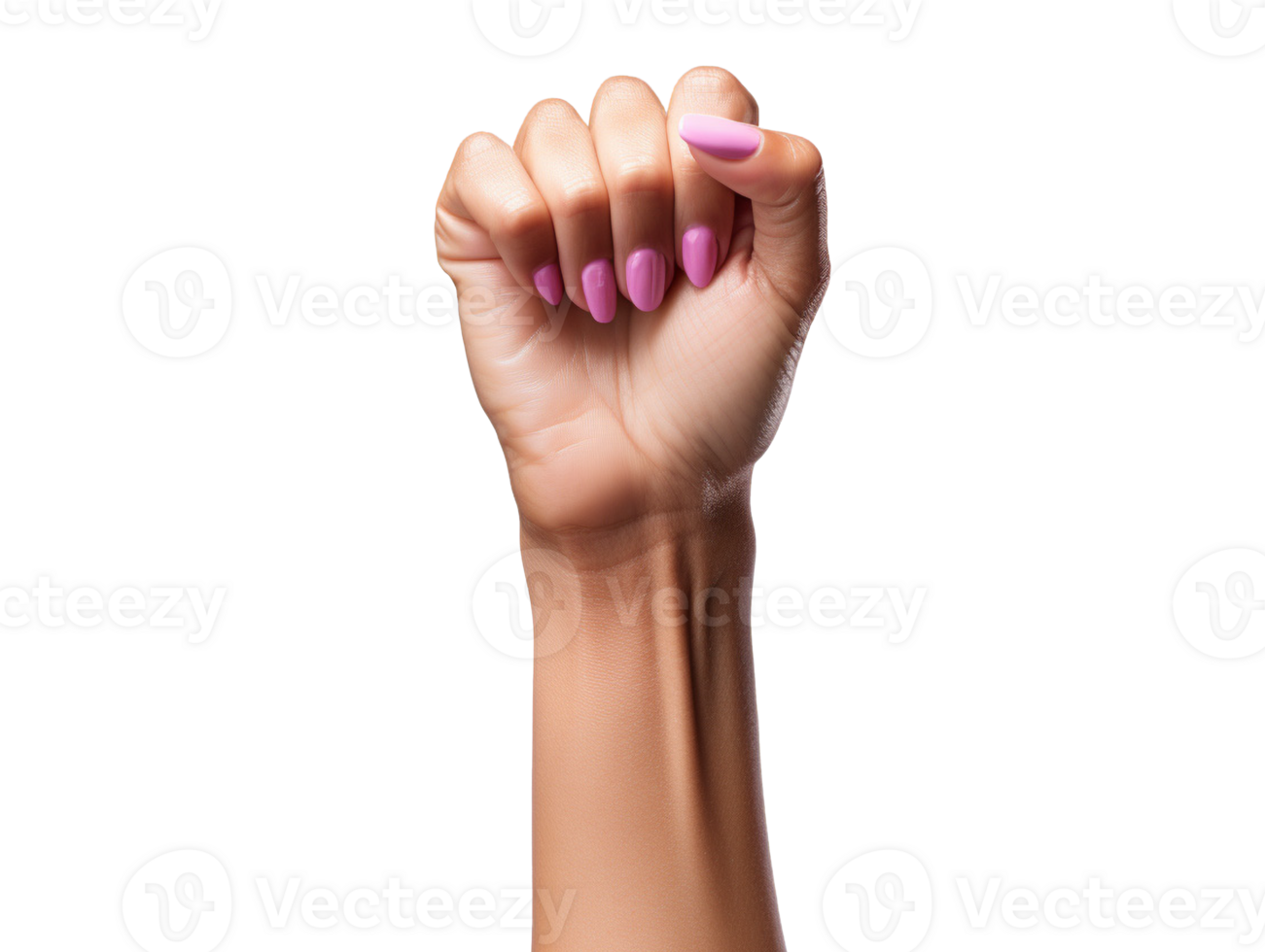 Female hand with raised fist png