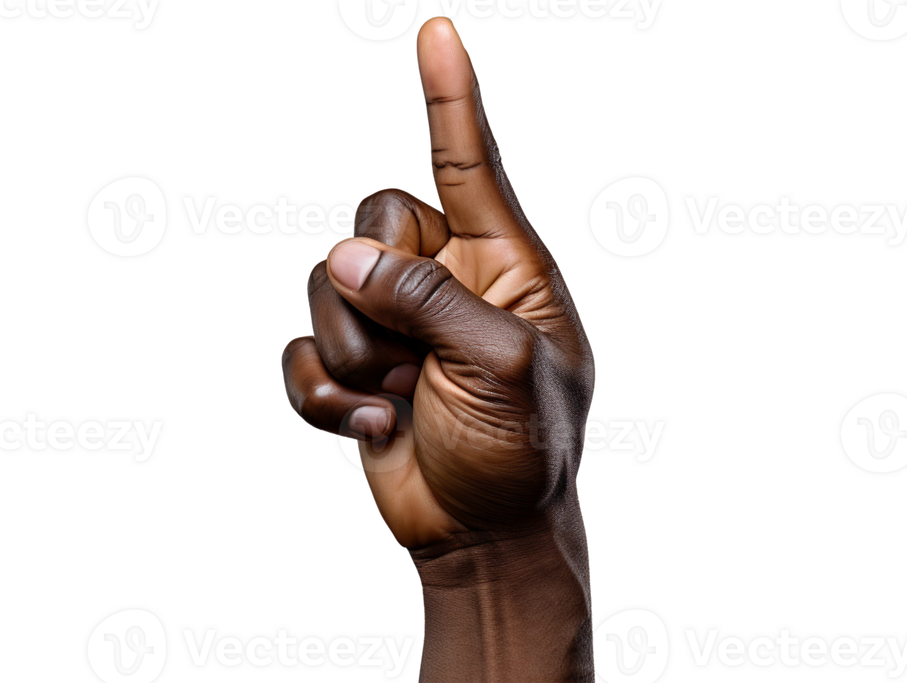 Hand of a man with raised index finger png
