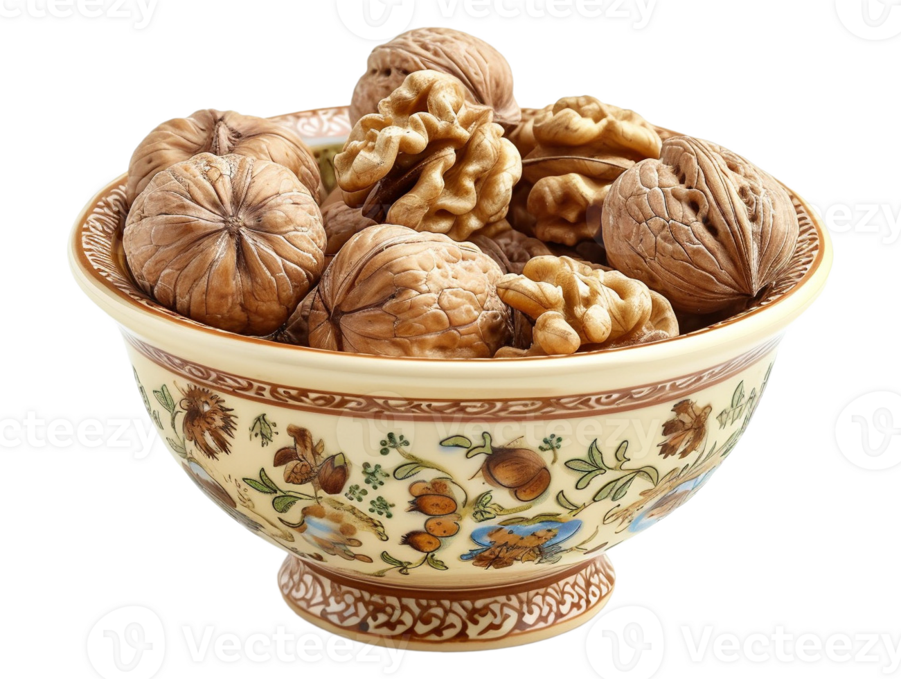 A bowl of walnuts png