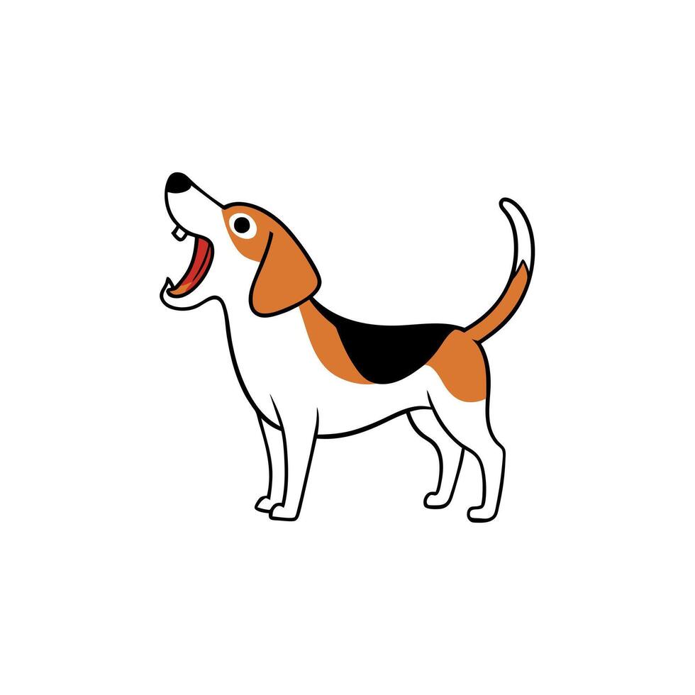 Beagle Shepherd dog screams icon illustration vector