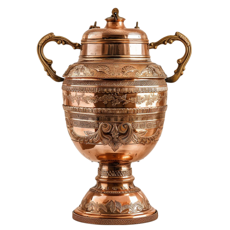 a large copper cup with a handle on it png