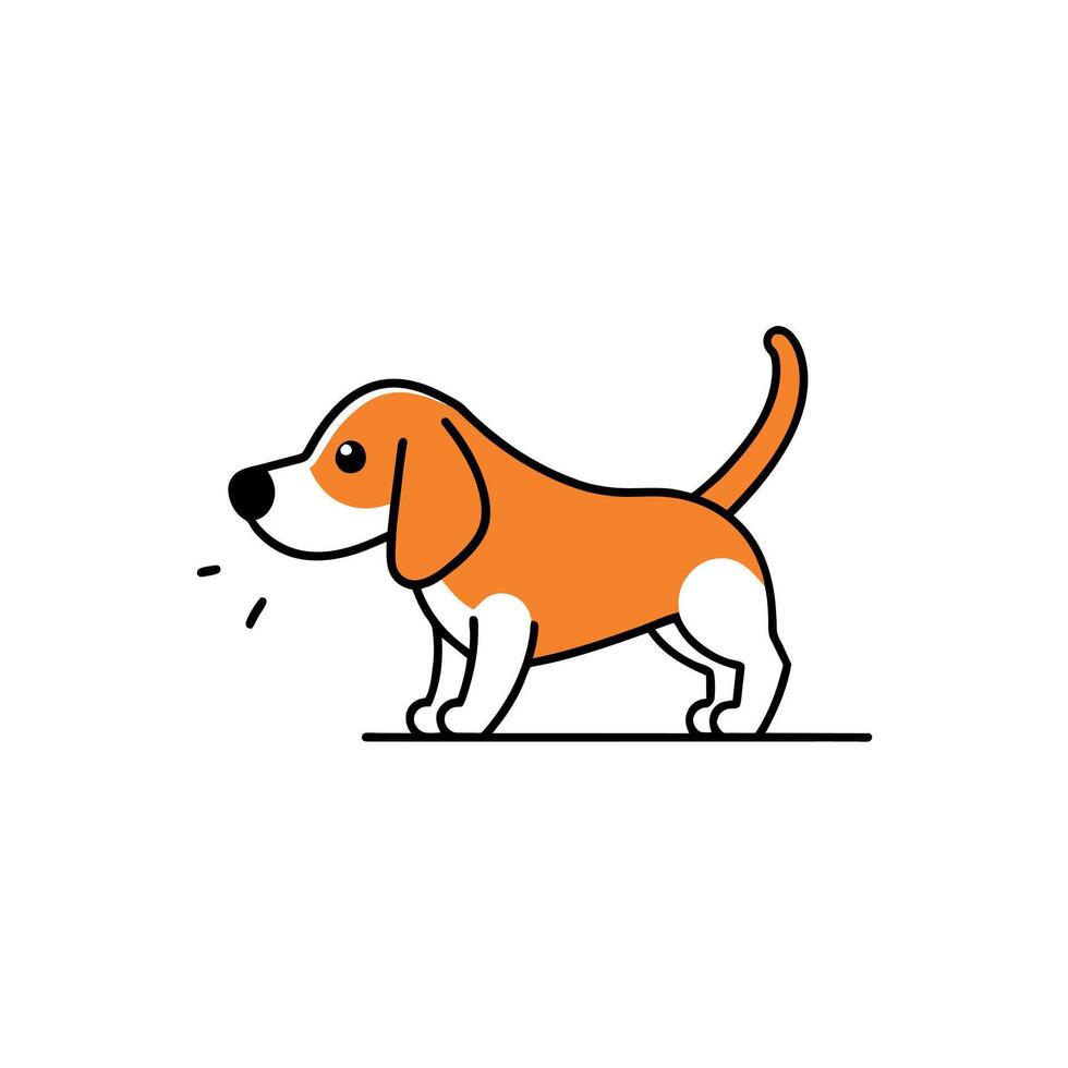 Beaglier dog knocks icon illustration vector