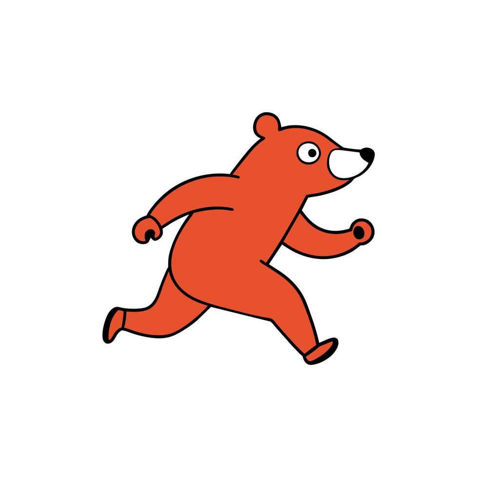 Bear runs icon illustration vector