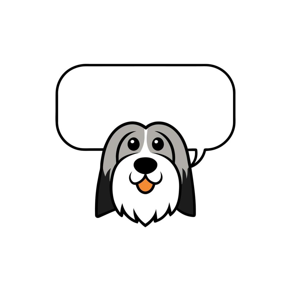 Bearded Collie dog speaks icon illustration vector