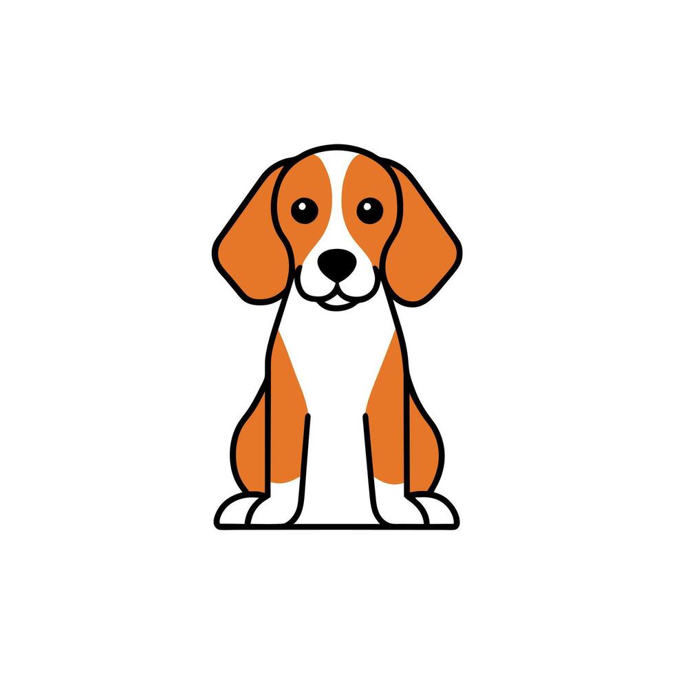 Beabull dog play icon illustration vector