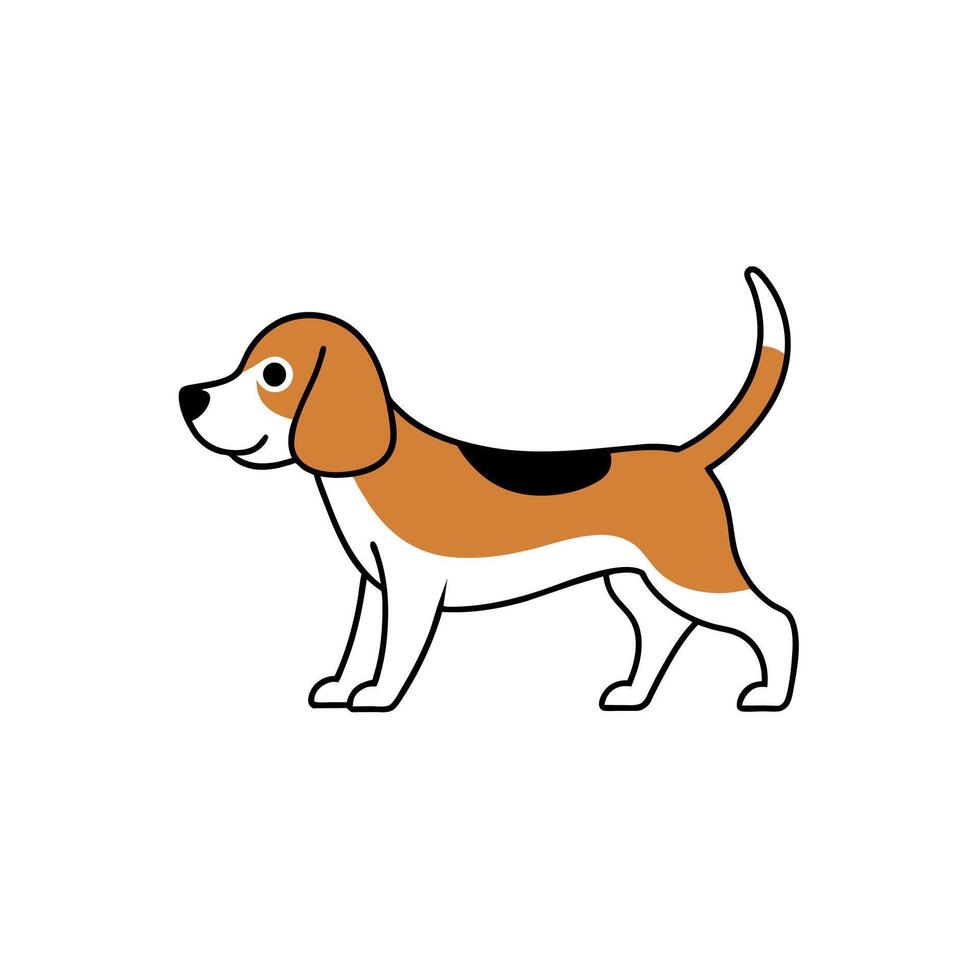 Beagle Shepherd dog walks icon illustration vector
