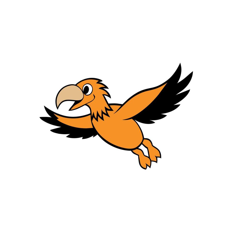 Bearded Vulture bird jumps icon illustration vector