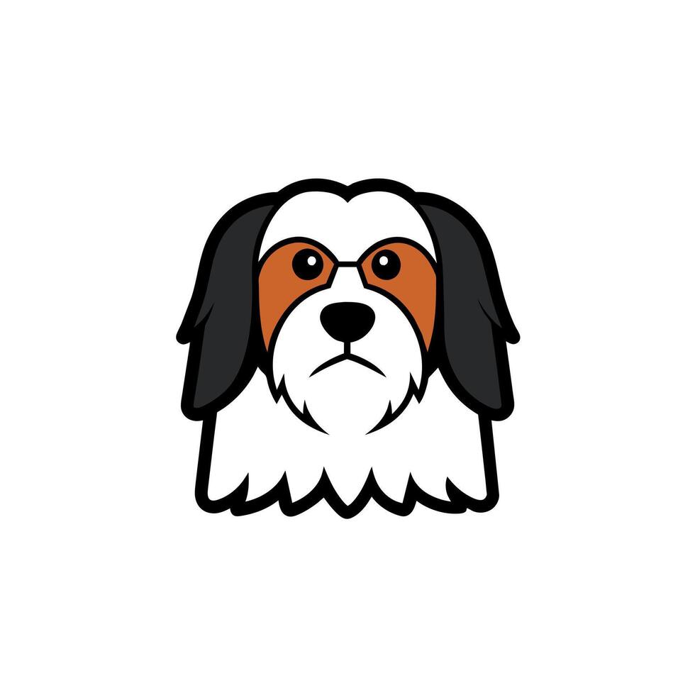 Bearded Collie dog angry icon illustration vector