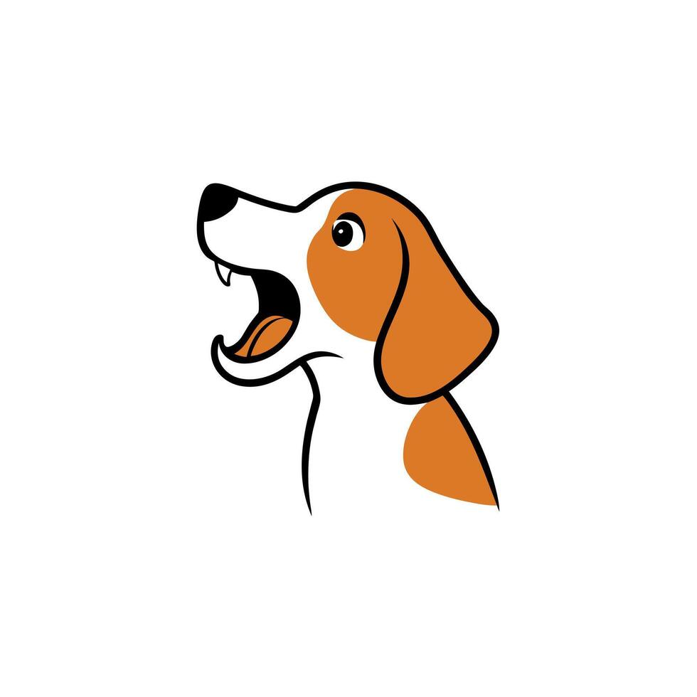 Beabull dog jumps icon illustration vector