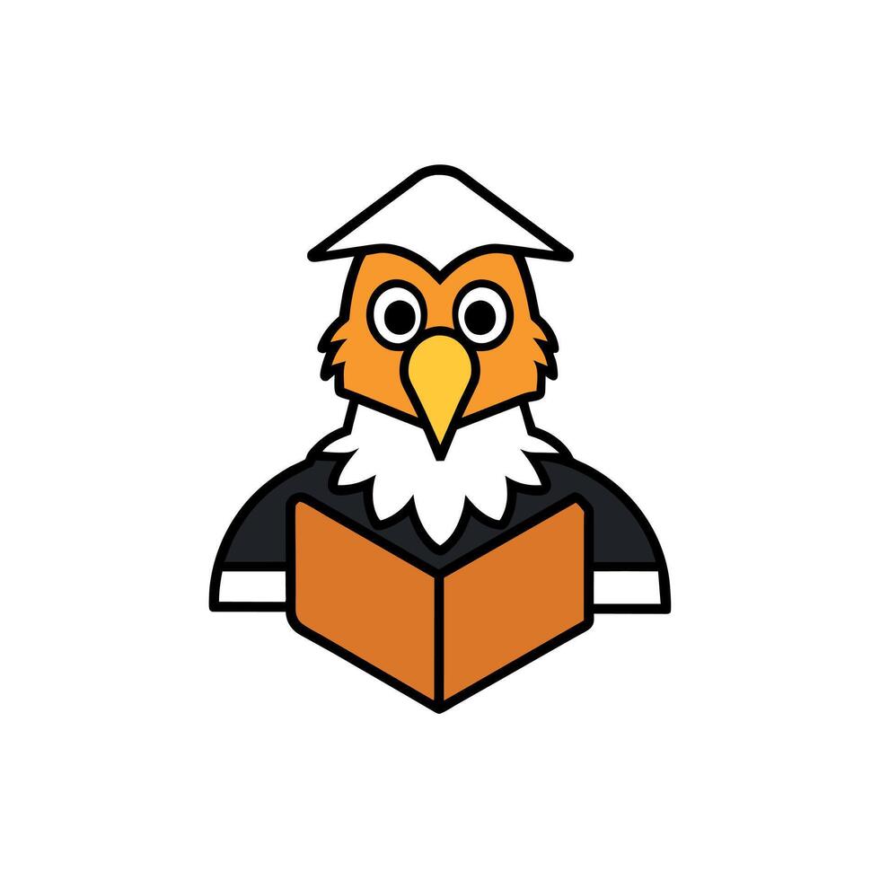 Bearded Vulture bird learns icon illustration vector