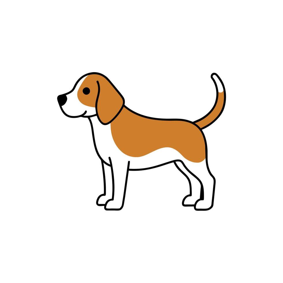 Beagle dog laughs icon illustration vector
