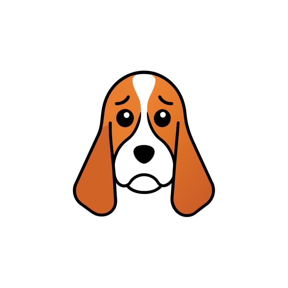 Basset Hound dog cries icon illustration vector