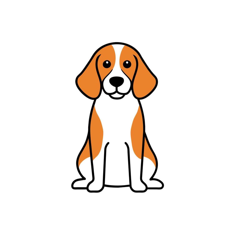 Beagador dog sits icon illustration vector