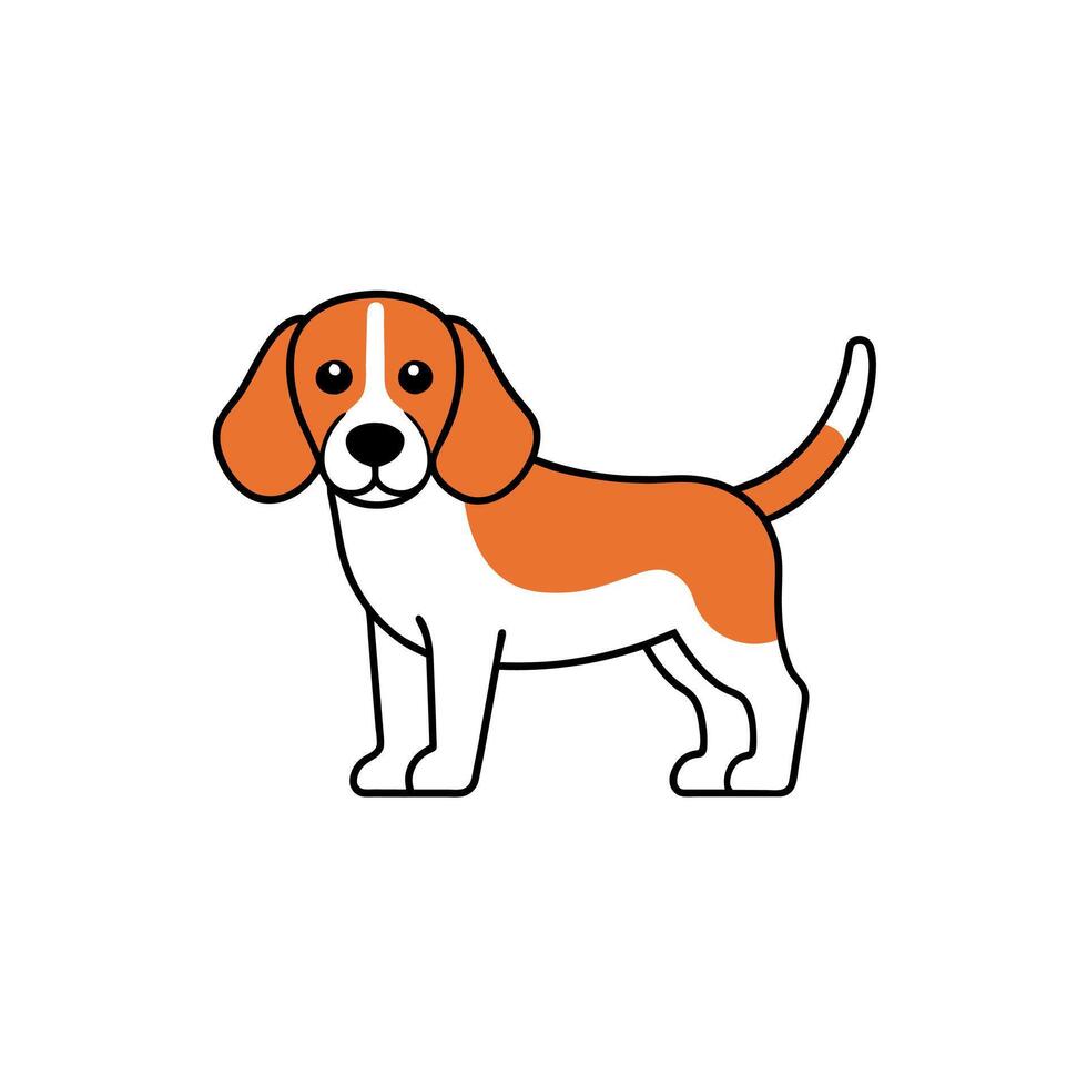 Beagle dog goes icon illustration vector