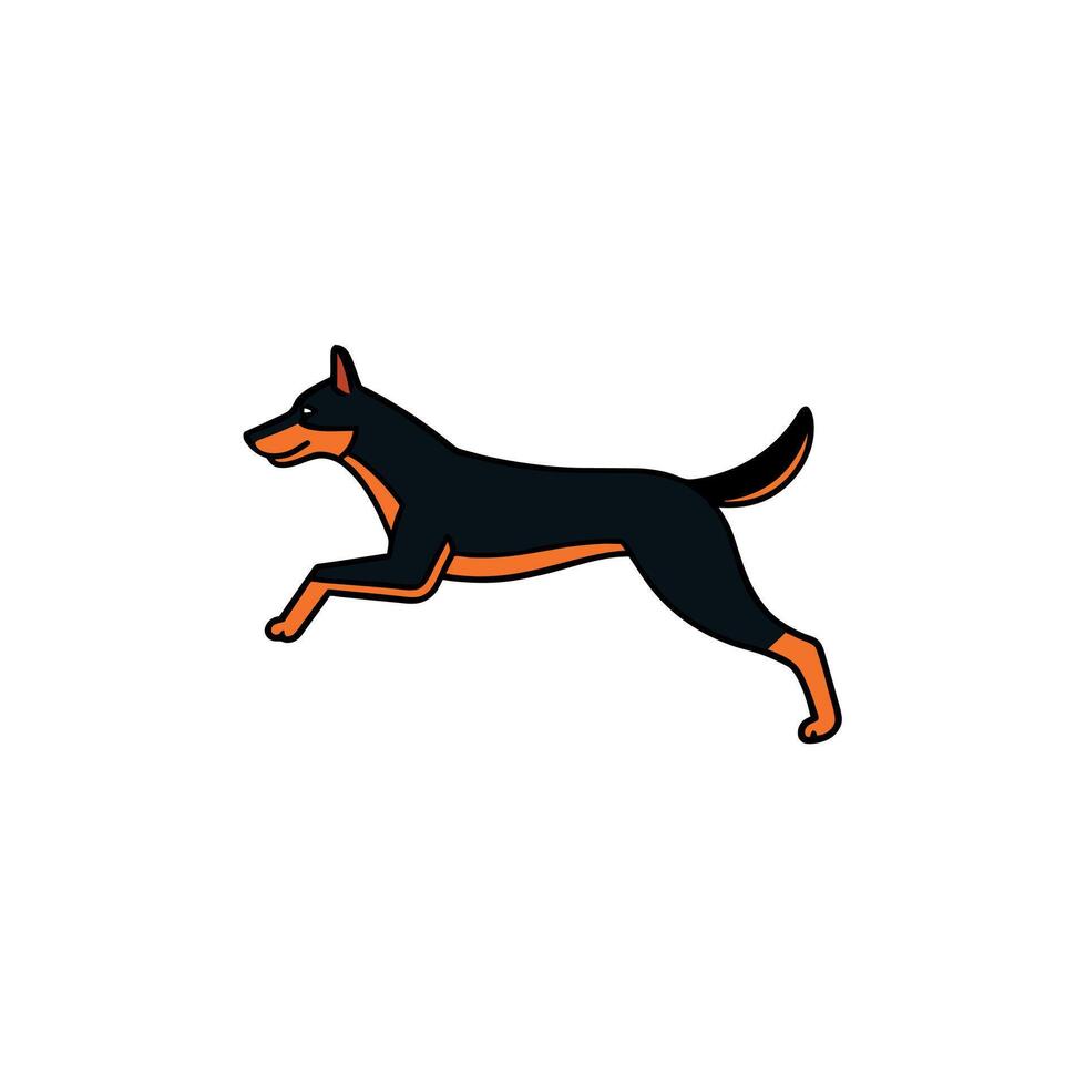 Beauceron dog jumps icon illustration vector