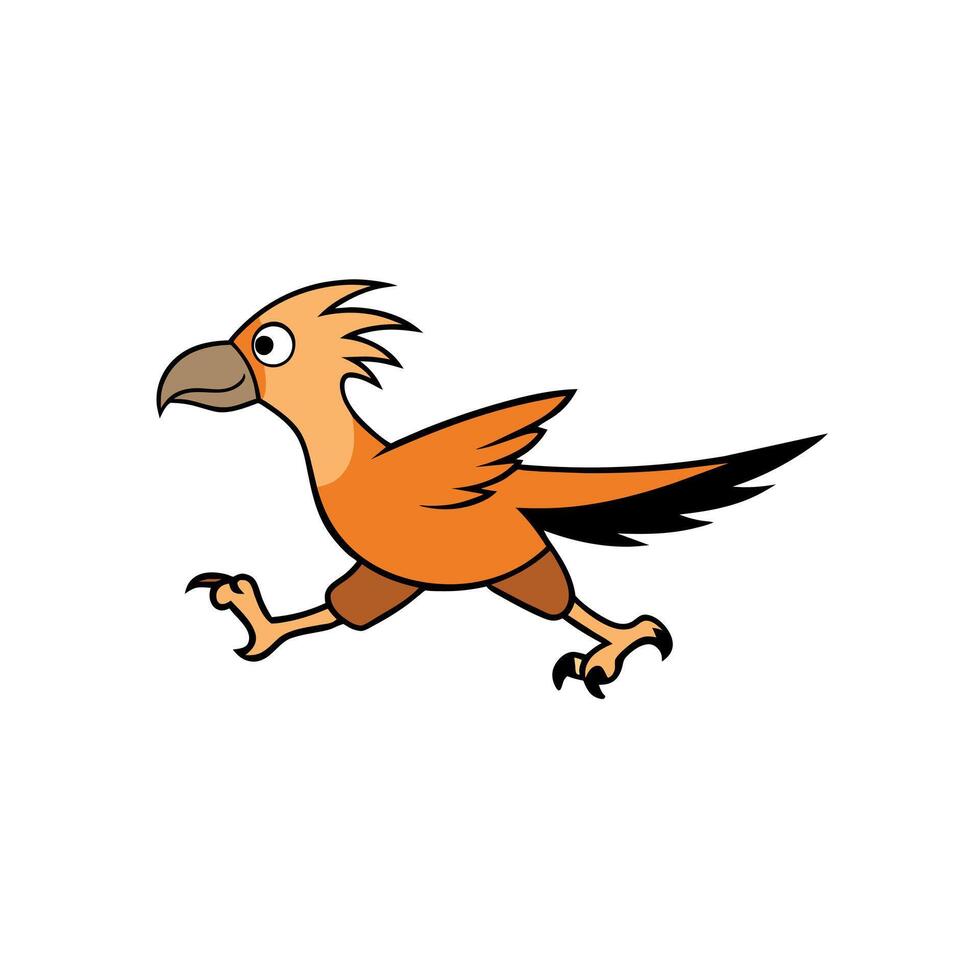 Bearded Vulture bird runs icon illustration vector