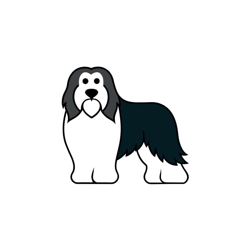 Bearded Collie dog goes icon illustration vector