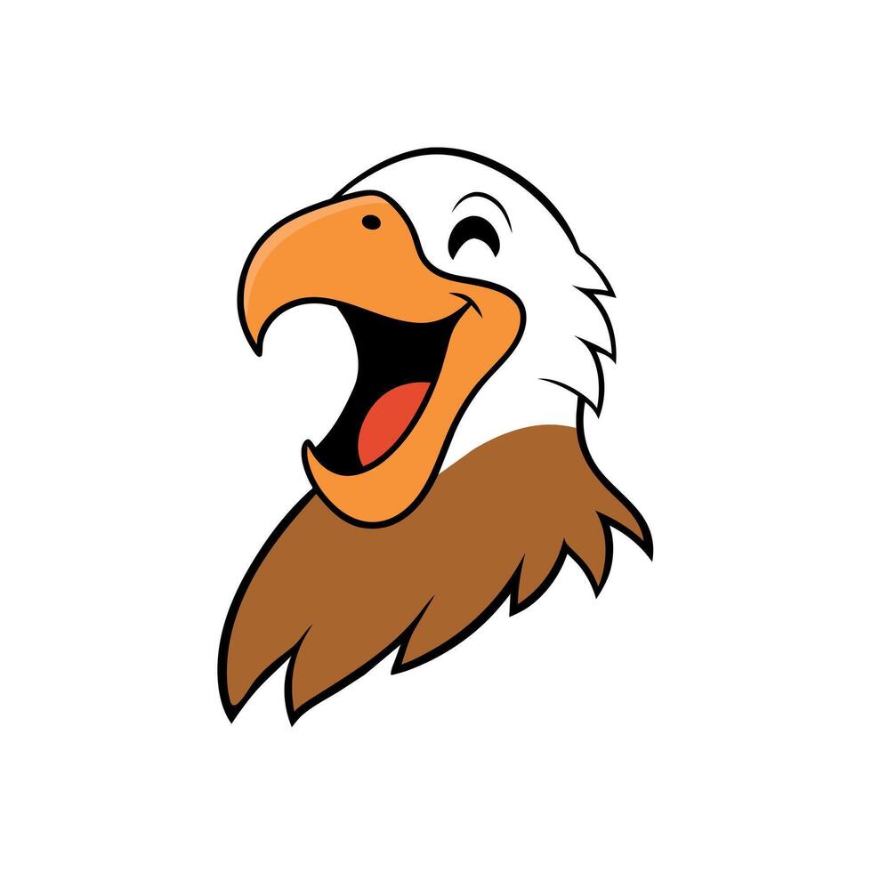 Bearded Vulture bird laughs icon illustration vector
