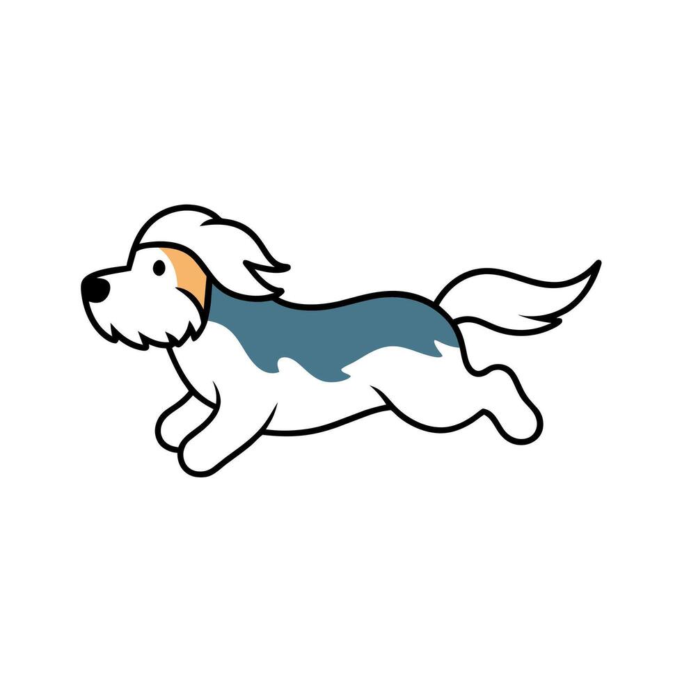 Bearded Collie dog flies icon illustration vector