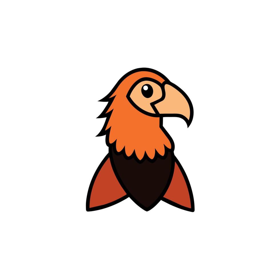 Bearded Vulture bird looks icon illustration vector