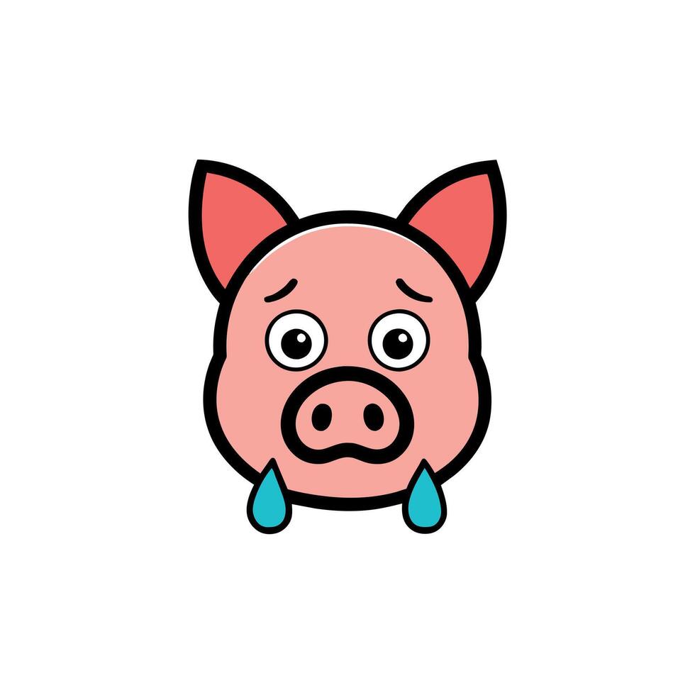 Berkshire Pig cries icon illustration vector