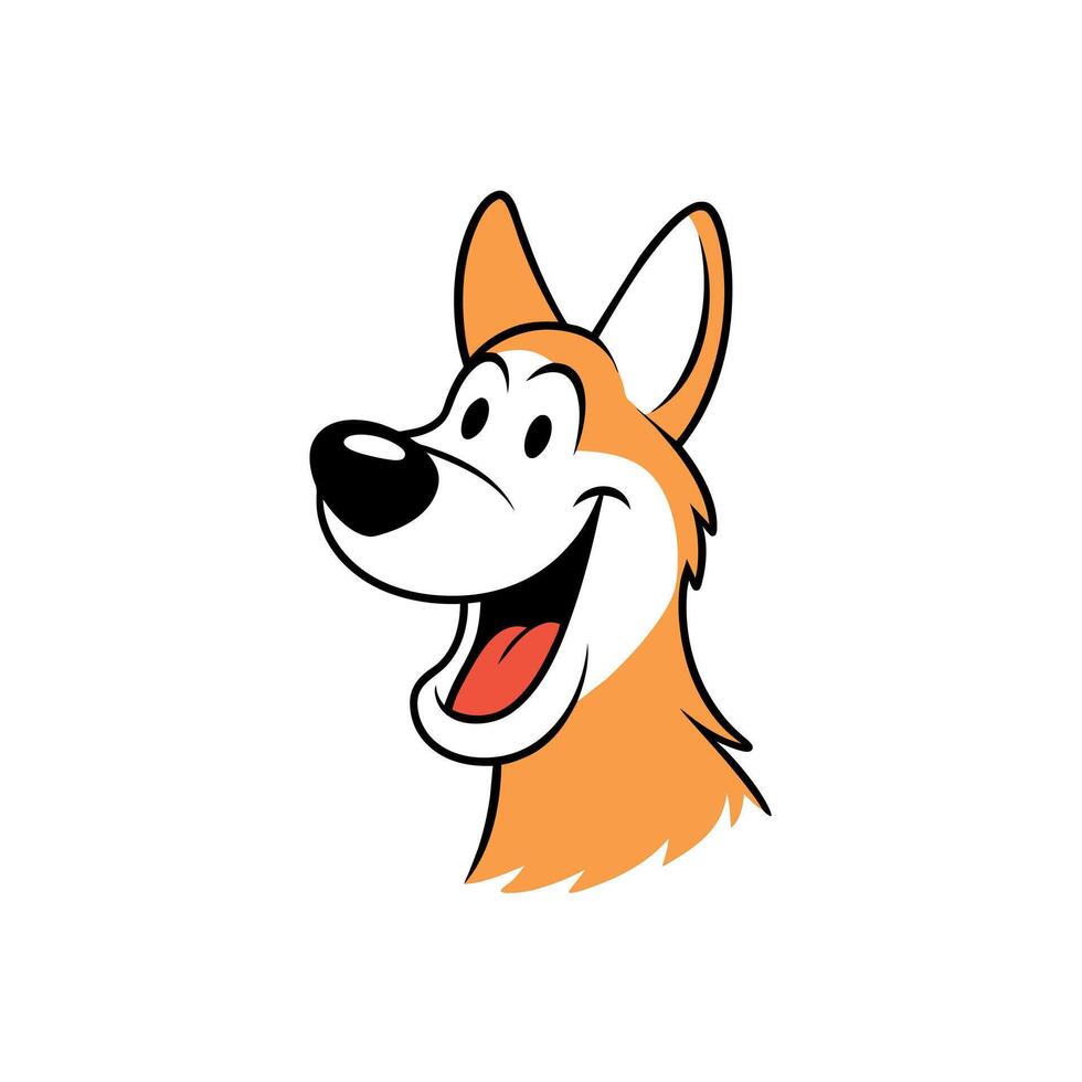 Berger Picard dog laughs icon illustration vector
