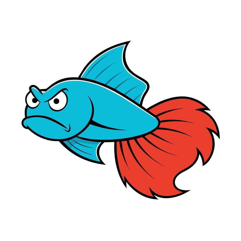 Betta Fish angry icon illustration vector