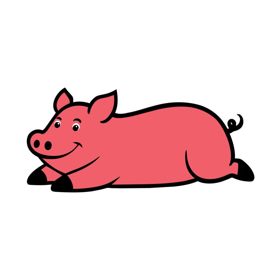 Berkshire Pig lies icon illustration vector