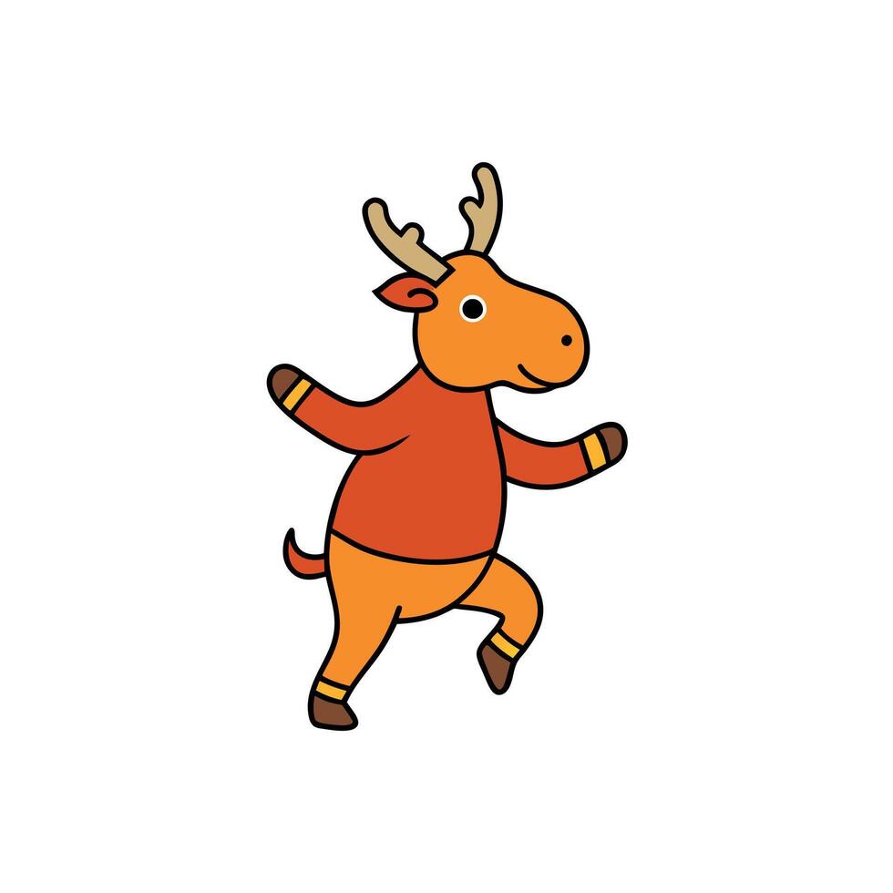 Bhutan Takin moose dancing icon illustration vector