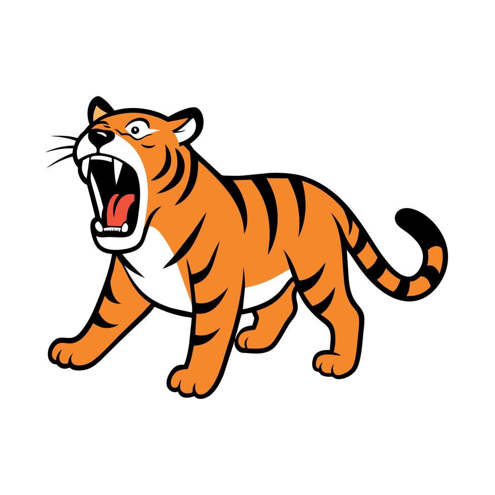 Bengal Tiger screams icon illustration vector