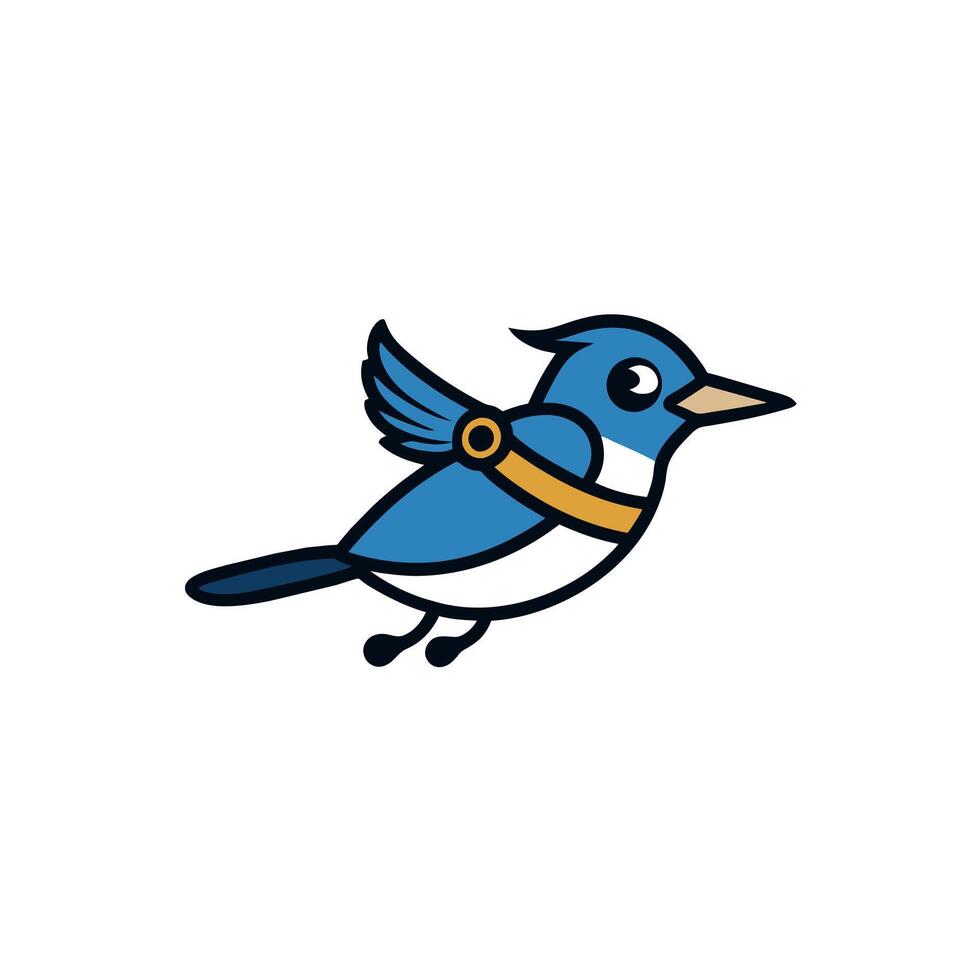 Belted Kingfisher bird runs icon illustration vector