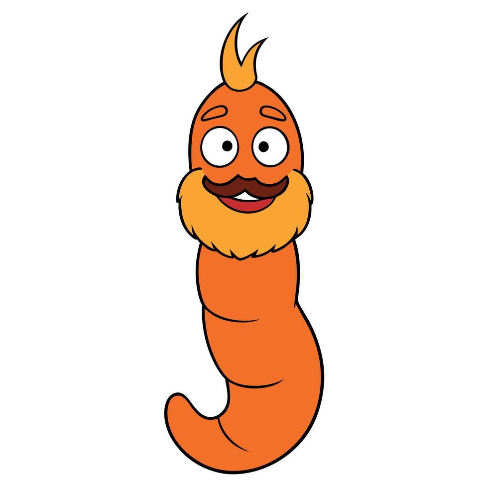 Bearded Fireworm smiles icon illustration vector