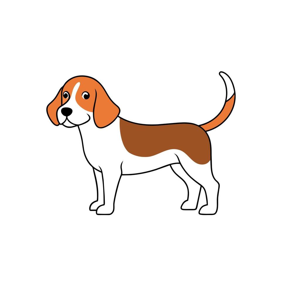 Beago dog stands icon illustration vector