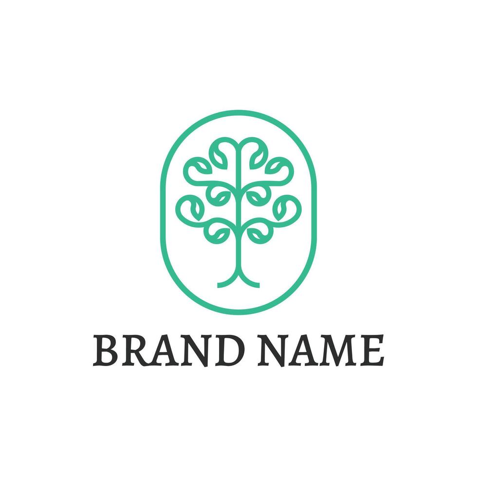 Line Tree Logo Badge vector