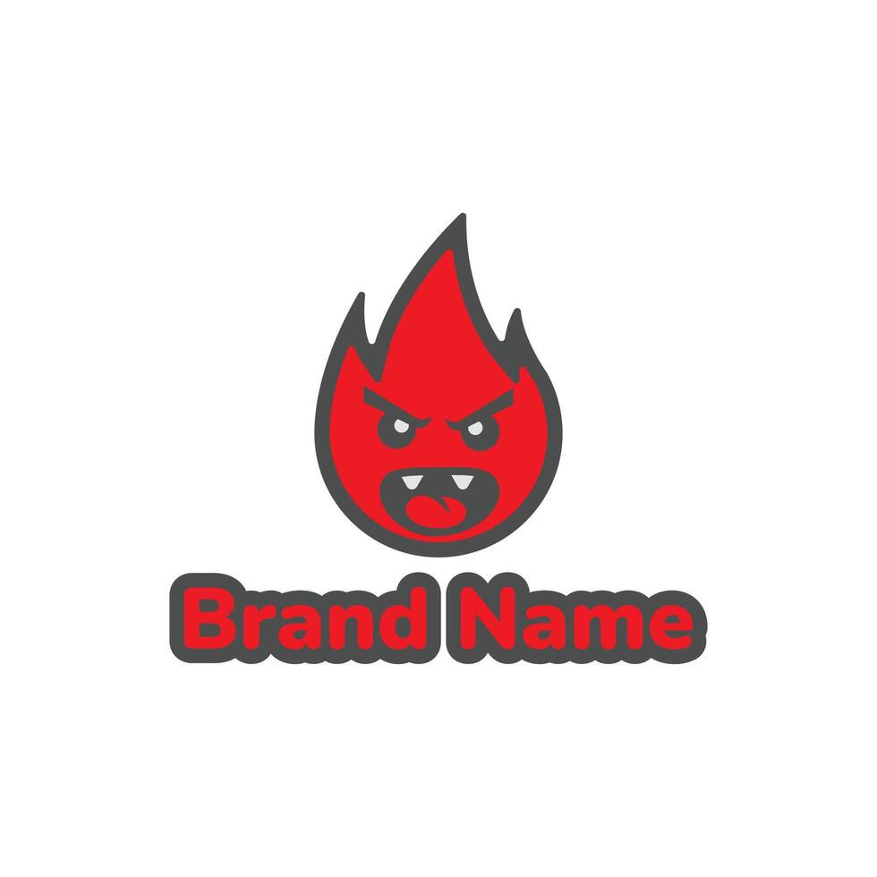 Cute Flame Maskot Logo vector