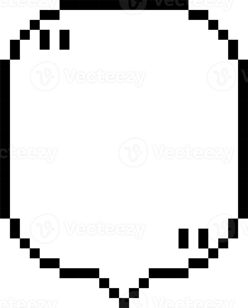 8bit retro game pixel speech bubble balloon icon sticker memo keyword planner text box banner png