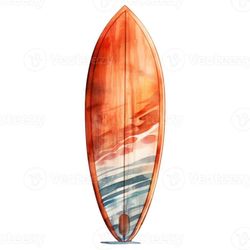 Surfboard, Summer Illustration. Watercolor Style. png