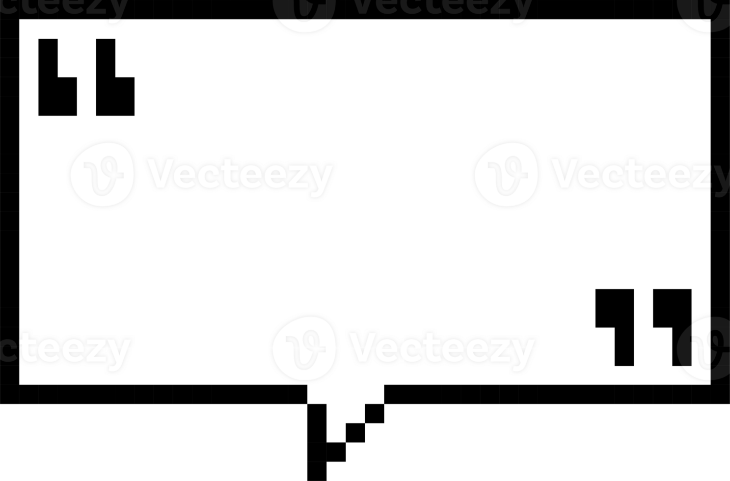 8bit retro game pixel speech bubble balloon with quotation marks, icon sticker memo keyword planner text box banner png