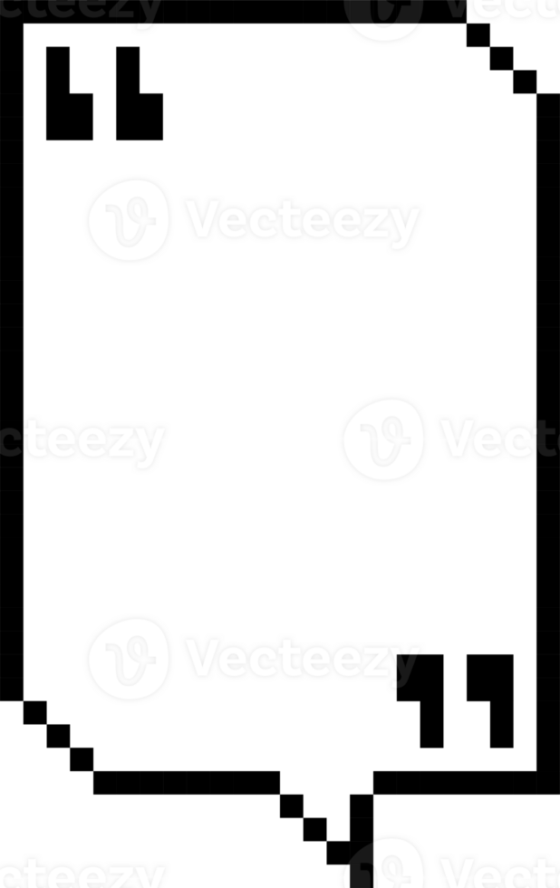 8bit retro game pixel speech bubble balloon with quotation marks, icon sticker memo keyword planner text box banner png