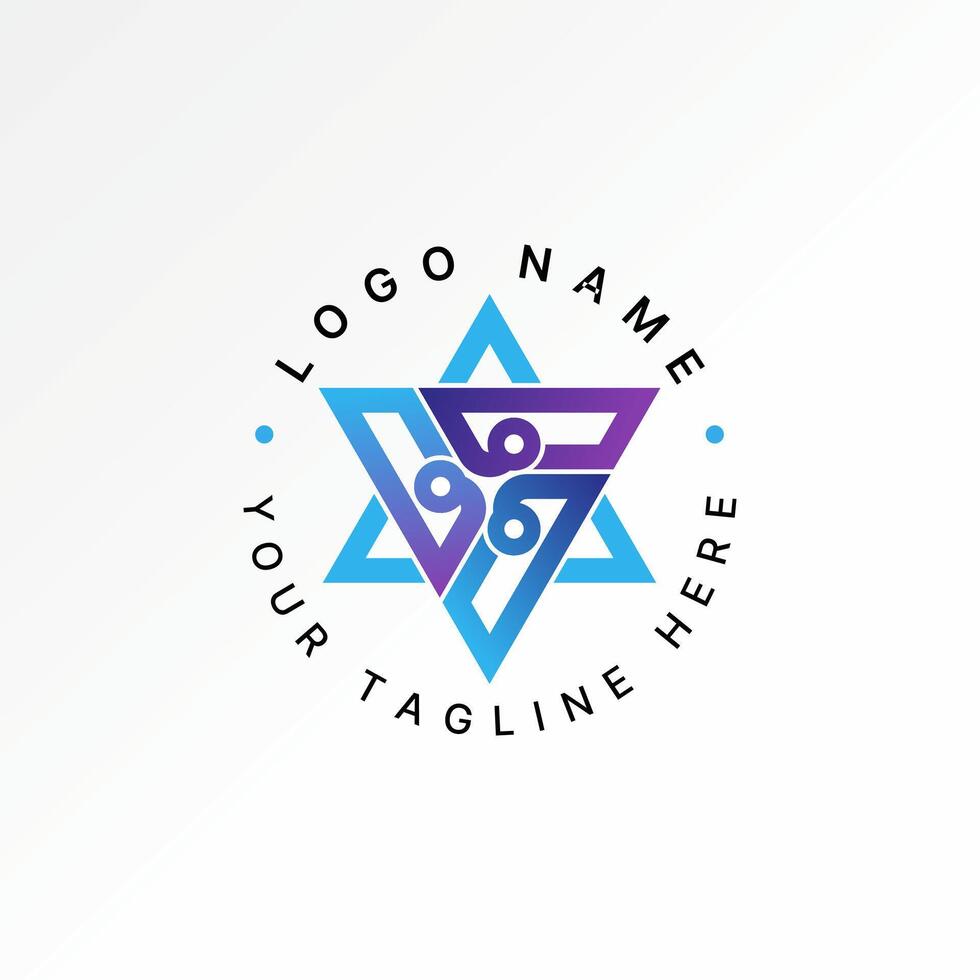 Logo design graphic concept creative premium stock initial D or G font 6 pointed star hexagram. Related to monogram typography branding sheriff vector