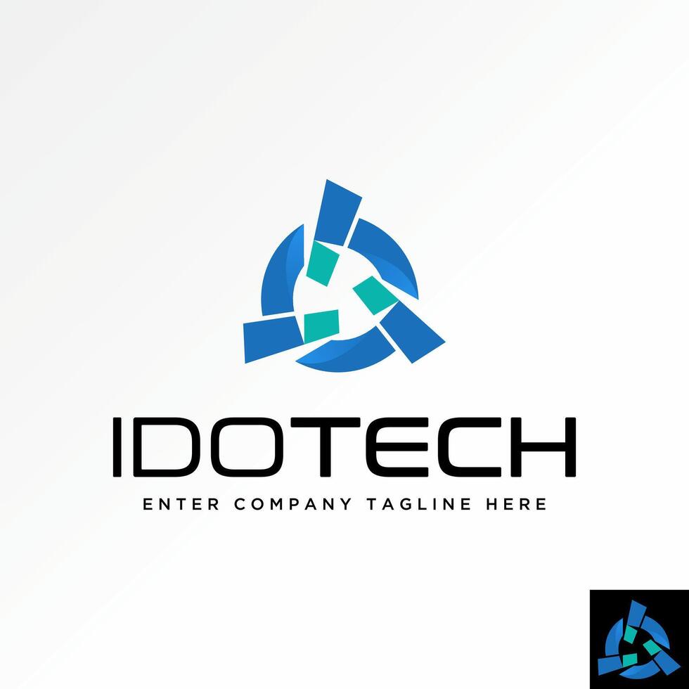 Logo design graphic concept creative premium stock initial letter T or IT font circle cycle tech mark. Related to monogram typography branding vector