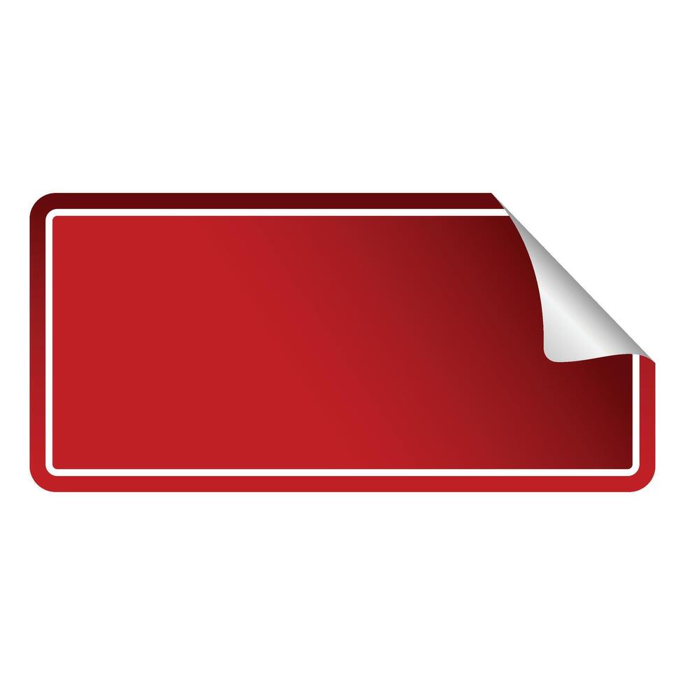 Red Sticker Curled Banner vector