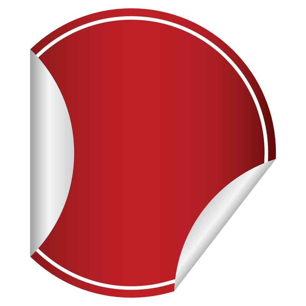 Red Sticker Curled Banner vector