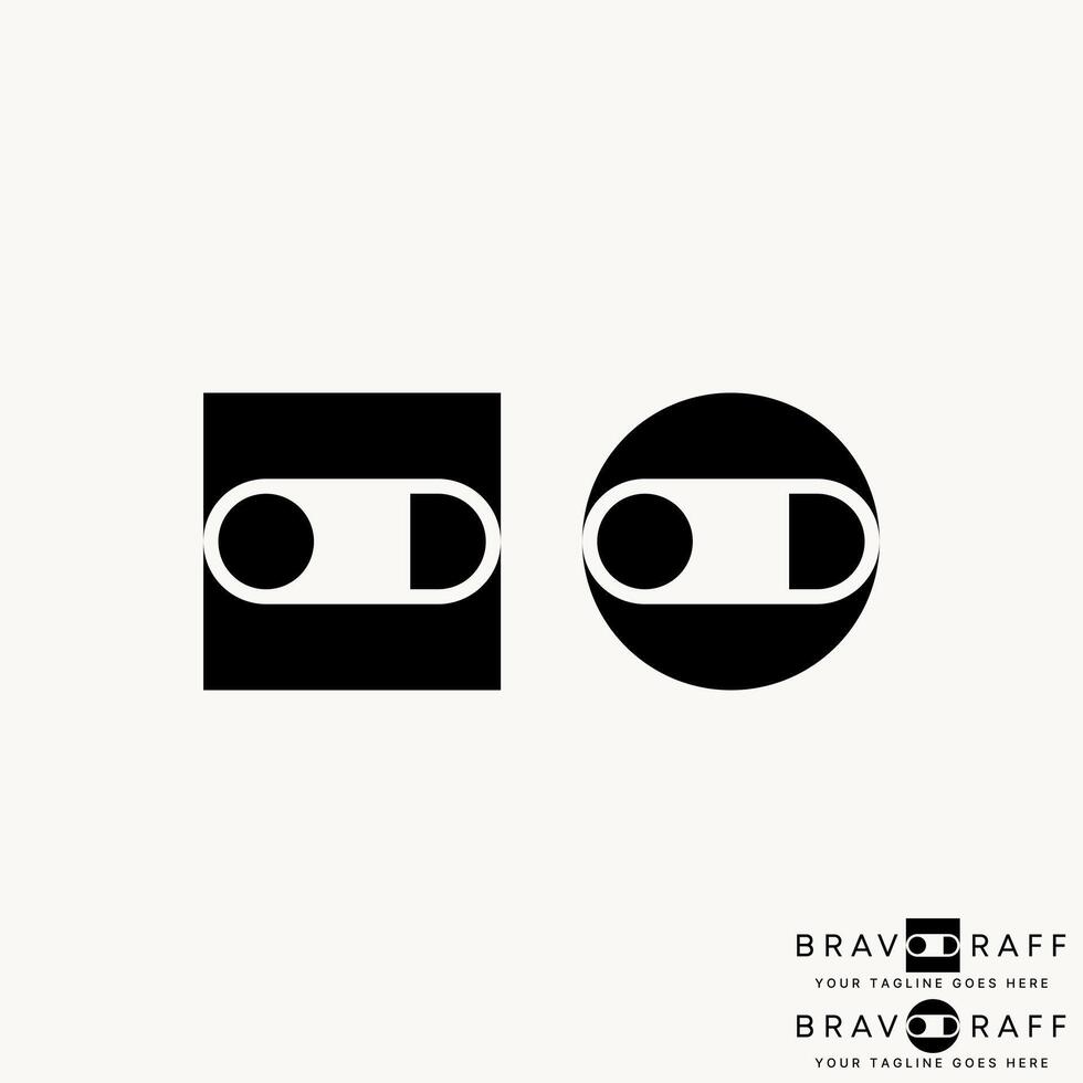 Logo design graphic concept creative premium stock abstract letter initial OD font with negative space block. Related monogram typography brand vector