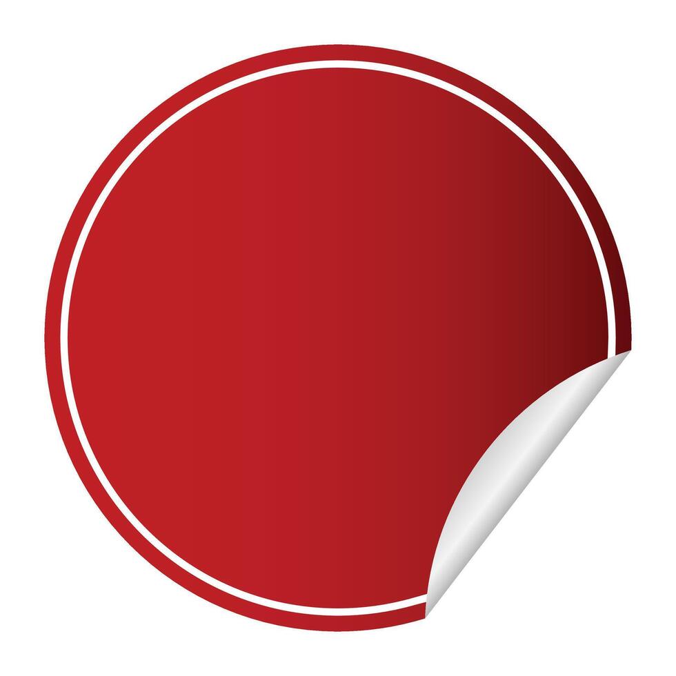 Red Sticker Curled Banner vector