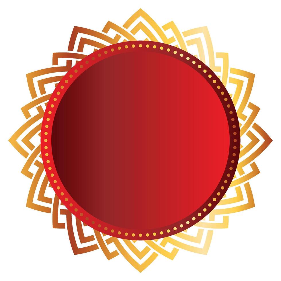 Golden Circle Red Banner vector